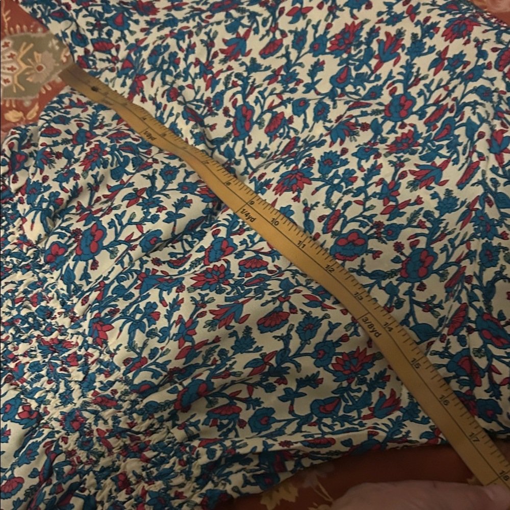 Anthropologie Boemo  Floral Long Sleeve Dress - Red and Blue - Picture 13 of 14